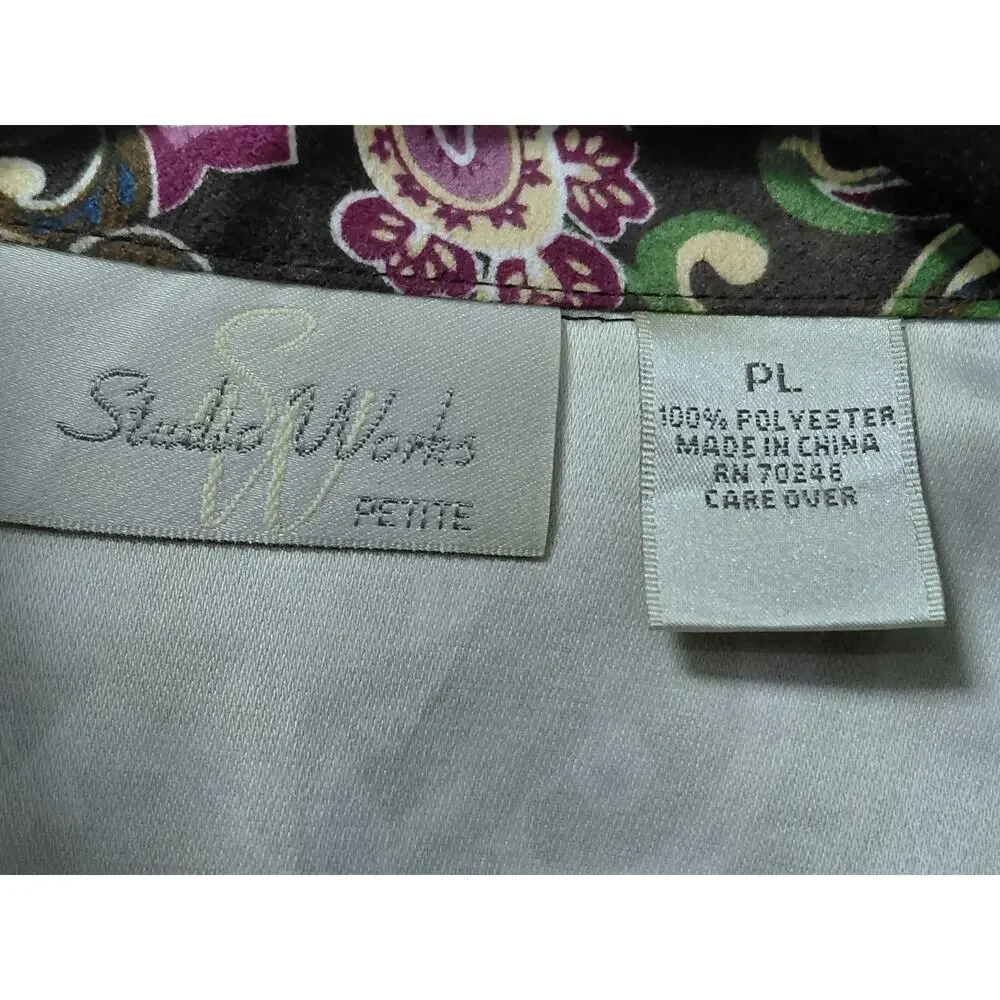 Studio Works Multicolor Paisley Button-Up Shirt Women Size PL